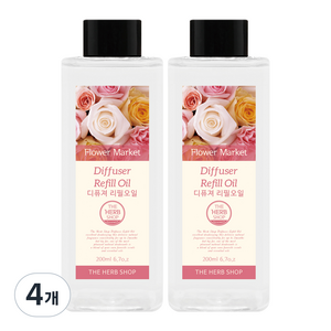 더허브샵 디퓨저 리필오일, 양재동꽃시장, 200ml, 4개