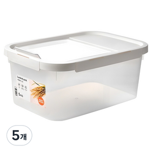 락앤락 쌀통 5kg + 계량컵 + 제습제, 투명, 5개