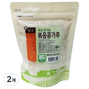 청오건강 국산 유기농 볶음 콩가루, 2개, 200g