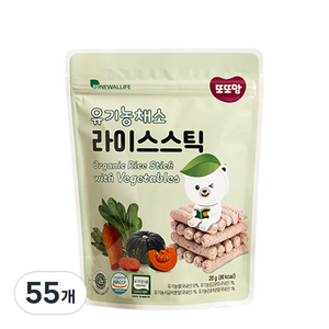 또또맘 유기농 라이스스틱 20g, 채소, 55개