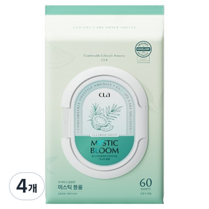 CLA 클라 고농축 퍼퓸 건조기시트 미스틱블룸, 4개, 60개입