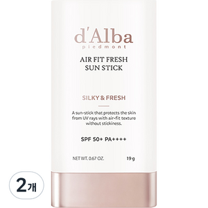 [비건뷰티] 달바 에어 핏 프레쉬 선스틱 SPF50+ PA++++, 19g, 2개