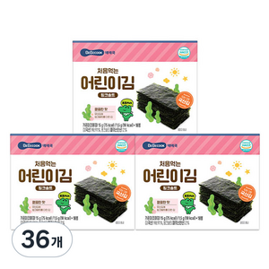 베베쿡 처음 먹는 어린이 김, 15g, 36개, 핑크솔트