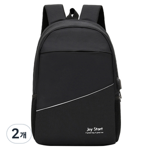 사느로 안전 반사 USB 백팩, 블랙, 2개