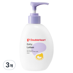 더블하트 스킨케어 베이비 로션 무향, 3개, 250ml
