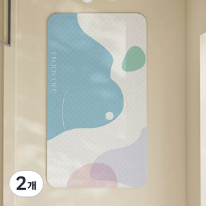 데이소이 심플 디자인 흡착 욕실 욕조 매트 70 x 40 cm, 04 엔조이, 2개