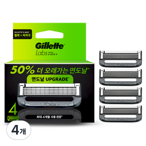 질레트랩스 딥클렌징바 면도날, 4개입, 4개