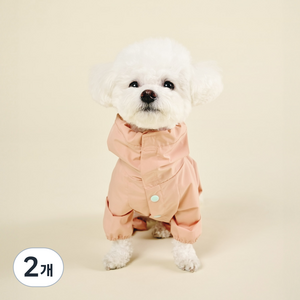 울리 강아지 올인원 레인코트, 피치, 2개