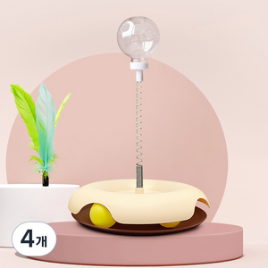 파스텔펫 고양이 투웨이 노즈워크 트랙볼, 브라운, 4개