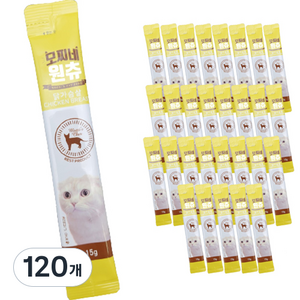 모찌네 고양이 원츄 짜먹는 간식, 닭가슴살, 15g, 120개