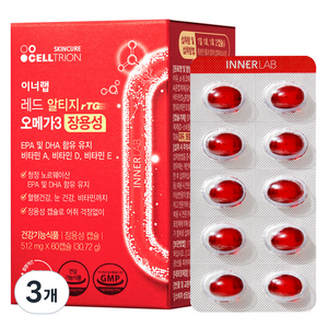 셀트리온 이너랩 레드 알티지 오메가3 장용성, 60정, 3개