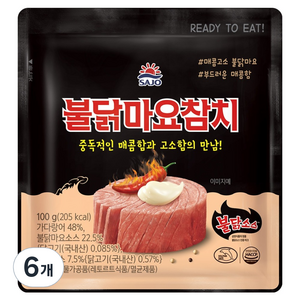 사조 불닭마요참치 파우치, 100g, 6개