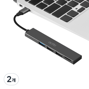 엑토 TF 카드리더기 3포트 USB 3.0 허브, CRH-13, 그레이, 2개