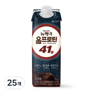 뉴케어 정품 올프로틴 41g 초코맛, 350ml, 25개