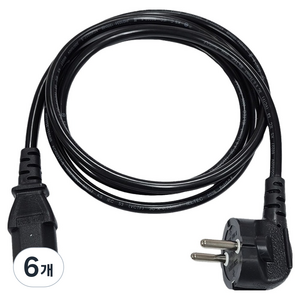 블링라이트 SU 컴퓨터 전원선 파워 케이블 220V 10A 0.75SQ, 흑색, 6개, 1.5m
