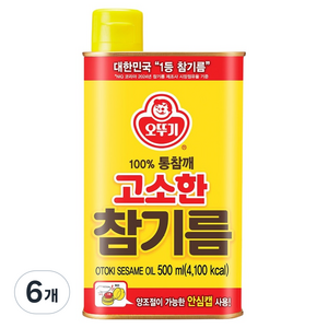 오뚜기 고소한 참기름, 500ml, 6개