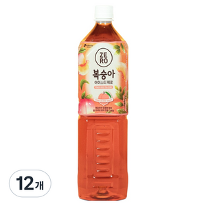맥널티커피 복숭아 아이스티 제로, 1.5L, 12개