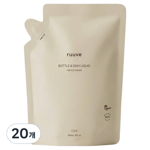 러베 젖병 주방세제 리필, 20개, 450ml