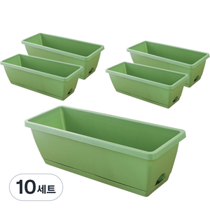 유토밸런 직사각 텃밭 화분 5p, 그린, 10세트