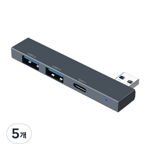 컴스 노트북 미니 USB 허브 USB 2포트 + C타입 1포트 IH586, 그레이, 5개