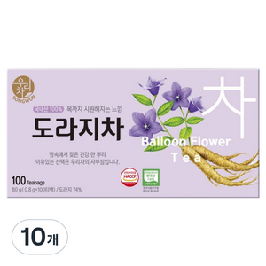 우리차 도라지차, 800mg, 100개입, 10개