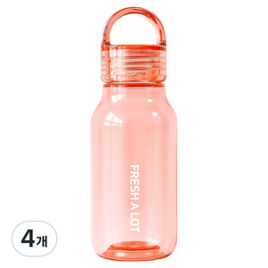 프레쉬어랏 트라이탄 핸들캡 에어 보틀, 핑크, 430ml, 4개