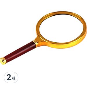 릴리 우드손잡이 돋보기 80mm, 브라운, 2개