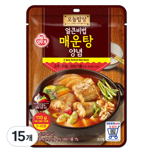 오뚜기 오늘밥상 얼큰비법 매운탕 양념, 110g, 15개