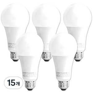 번개표 컨버터 내장형 LED 램프 12W, 주광색, 15개