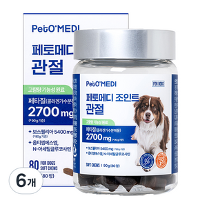 페토메디 강아지 조인트 관절 영양제, 80정, 뼈/관절강화, 6개