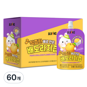 엘빈즈 착츱한 배로 만든 배도라지즙, 80ml, 60개, 혼합맛(배/도라지)