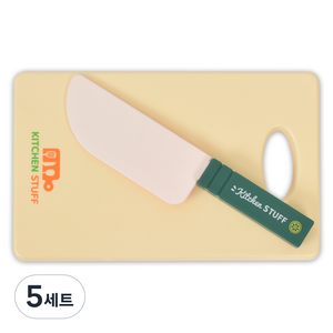 소꿉 주방 놀이 대형 칼 + 도마 세트, 초록, 5세트