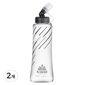 오니지 소프트 플라스크 물통 SD21, 블랙 + 화이트, 420ml, 2개