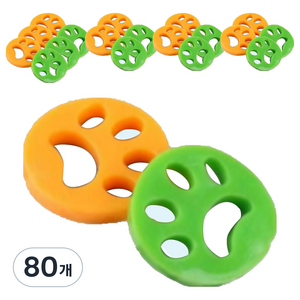 굿썸 깔끔한 반려동물털제거 세탁볼 원형 7.8cm 15g, 랜덤발송, 80개