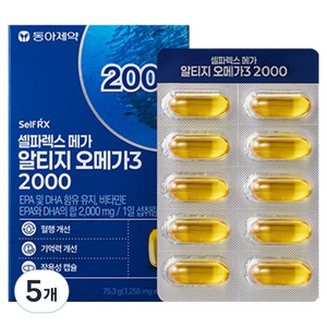 셀파렉스 메가 알티지 오메가3 2000 75.3g, 60정, 5개