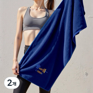 올웨일리 스포츠타월 피트니스 수건 헬스 타월 TSP2632, 딥블루, 2개