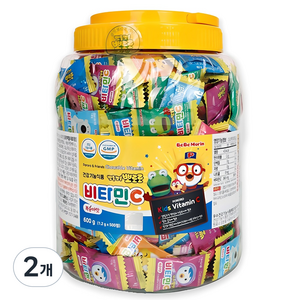 베베모린 뽀로로 비타민 C 복숭아맛, 500정, 2개