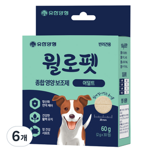 윌로펫 반려견 종합영양보조제 어덜트 케어, 60g, 6개