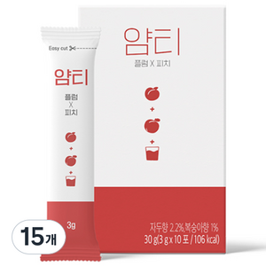 얌티 플럼 피치 아이스티분말, 3g, 10개입, 15개