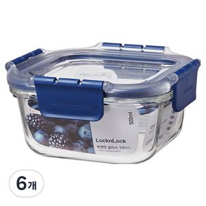 락앤락 탑클라스 정사각 밀폐용기, 6개, 500ml