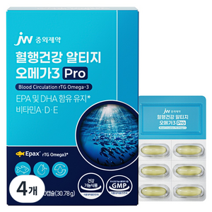 JW중외제약 혈행건강 알티지 오메가3 Pro 30.78g, 4개, 30정