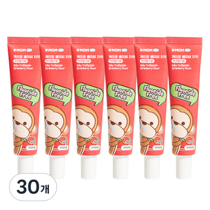 케이맘 베이비 무불소 치약 딸기향, 30g, 1개입, 30개