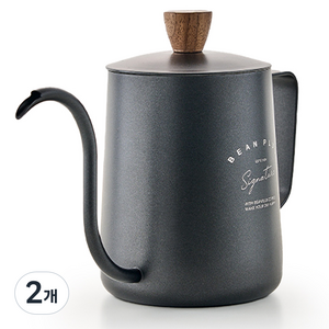 빈플러스 시그니처 드립포트 구스넥 블랙, 600ml, 2개, 단품