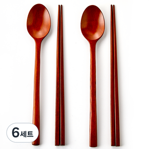 모던하우스 자연옻칠 한입에 쏙 수저세트, 숟가락 + 젓가락, 6세트