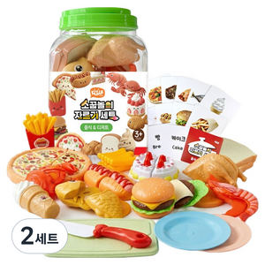 키저스 더큰 소꿉놀이 자르기 세트, 2세트, 레드 음식디저트