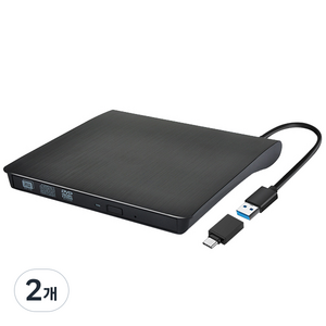 노트케이스 USB 3.0 DVD RW 멀티 외장형 ODD, NC-MULTI8X (블랙), 2개
