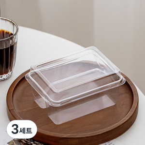 레드캣 PET 하프 커팅 2칸 샌드위치 용기 케이스 50p 세트 투명, 3세트, 50개