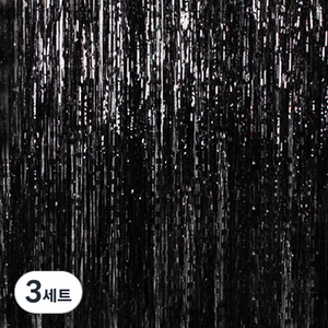 파티해 수술 은박 커튼 3p, 블랙, 3세트