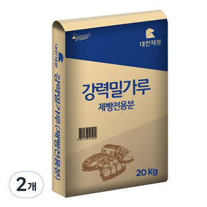 대한제분 강력밀가루 제빵전용분, 20kg, 2개