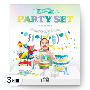 마이리틀타이거 타이거 키즈 생일파티 세트, 블링민트, 3세트
